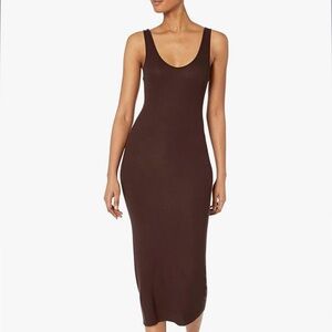 NWOT silk rib tank midi dress